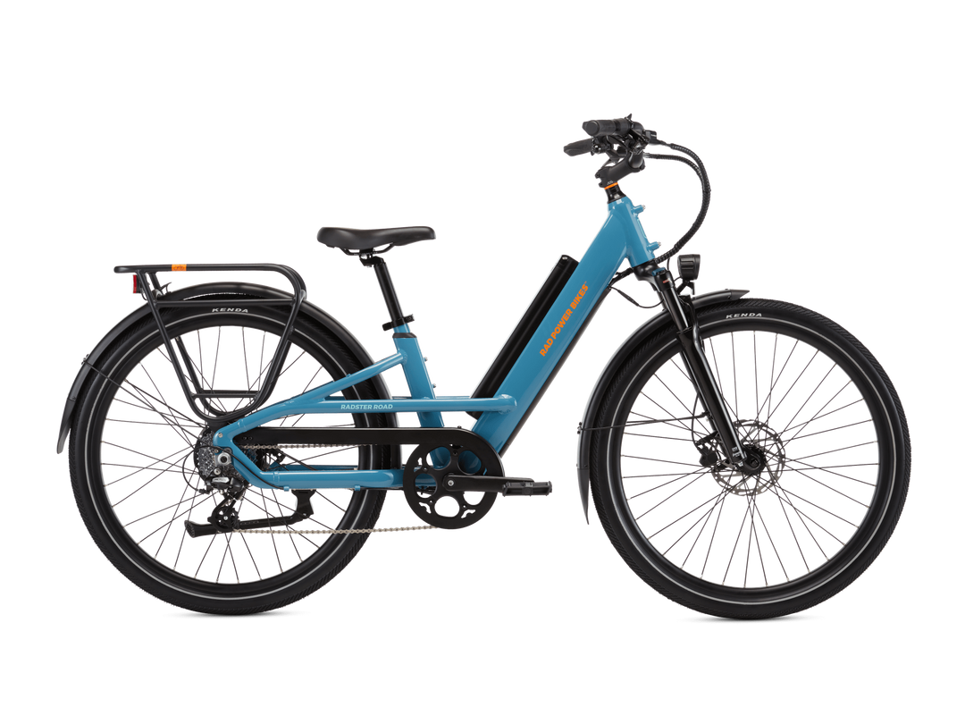 Rad Power Bikes Radster Road Electric Commuter Bike Large: Riders 5'7"-6'4" in Bay Blue - 6061 Aluminum Alloy Rad Power Bikes Radster Road Electric Commuter Bike Large: Riders 5'7"-6'4" in Bay Blue - 6061 Aluminum Alloy